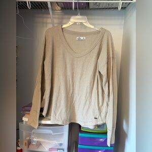 Hollister oversized long sleeve tee - cream